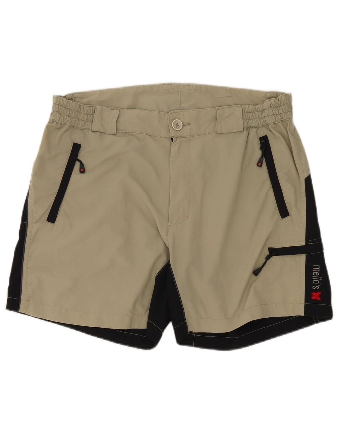 Pantaloncini cargo da uomo Mello's W32 Beige medio Colorblock in poliammide