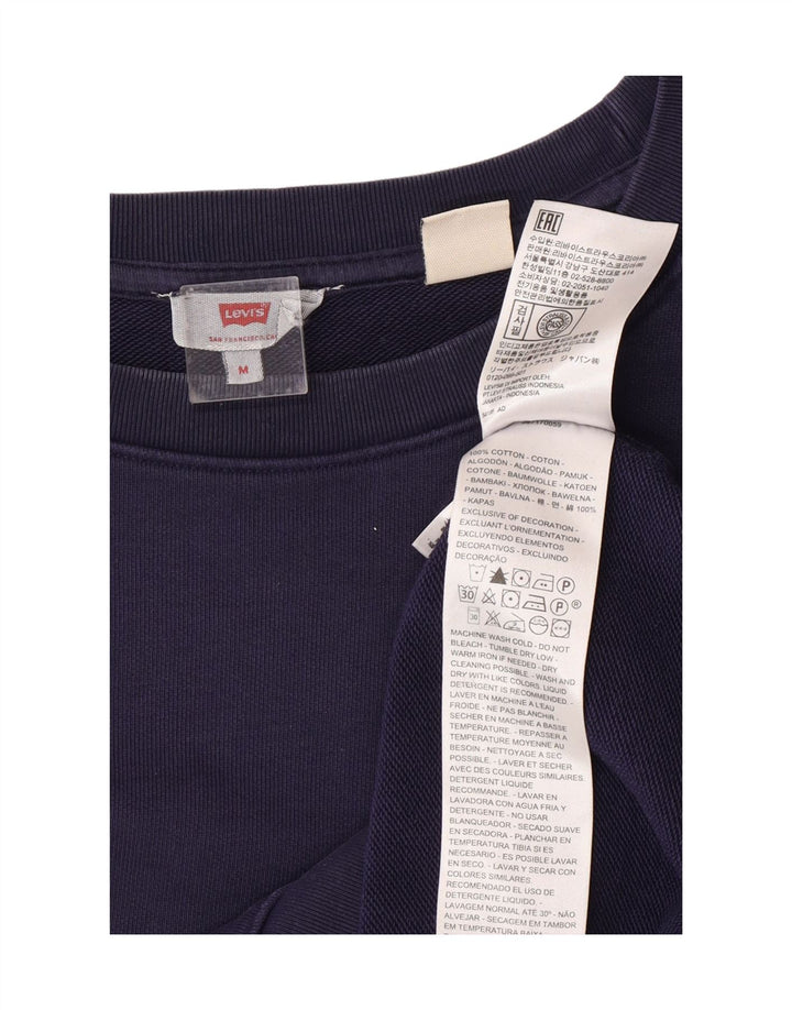 LEVI'S Womens Sweatshirt Jumper UK 14 Medium Navy Blue Cotton Vintage Levi's and Second-Hand Levi's from Messina Hembry 