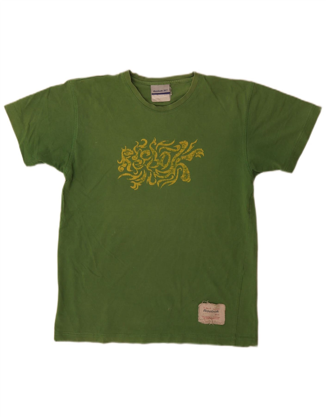 T-shirt grafica da uomo Reebok Top Small in cotone verde