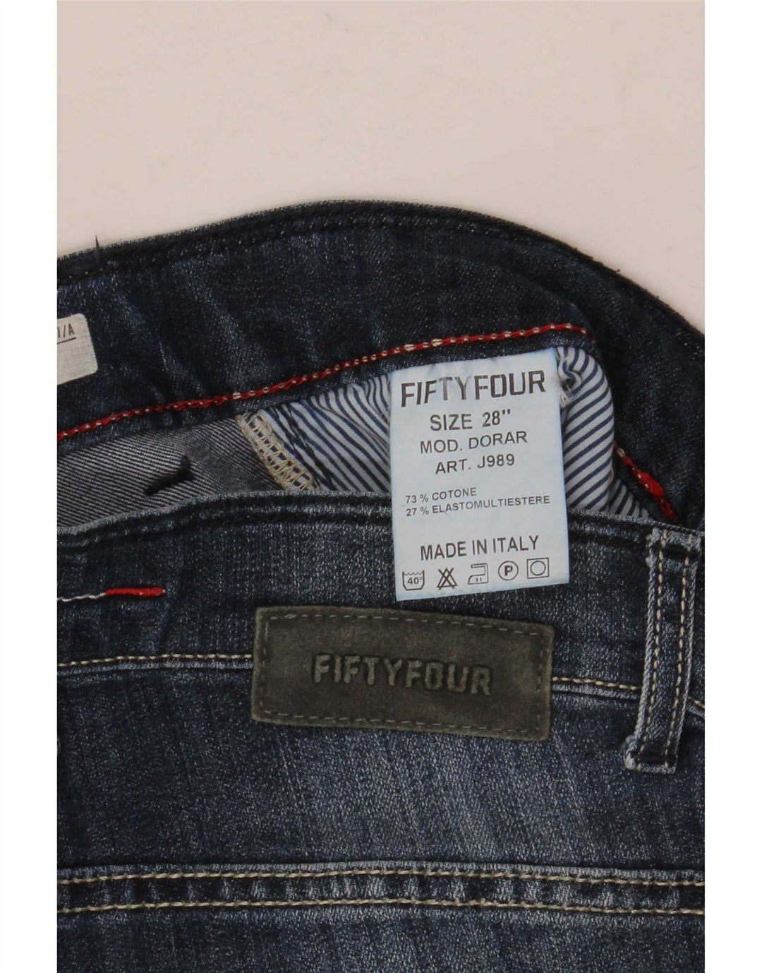 Cinquantaquattro jeans dorati slim da donna W28 L34 cotone blu
