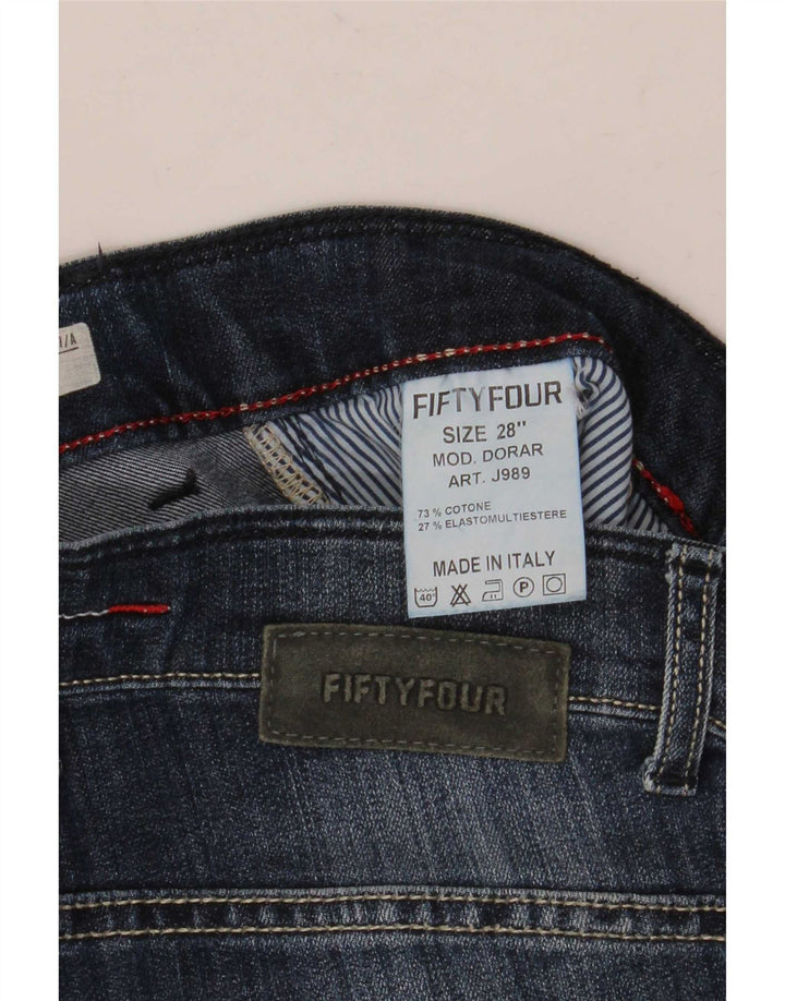 Cinquantaquattro jeans dorati slim da donna W28 L34 cotone blu