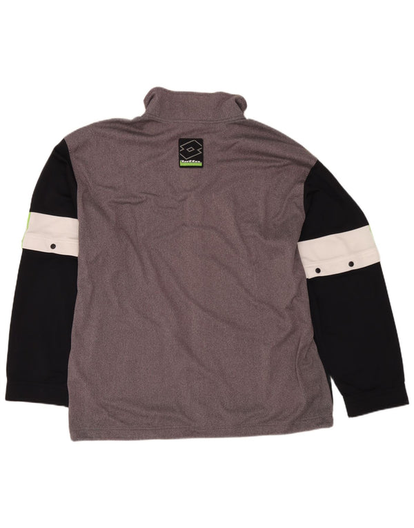 Giacca da tuta da uomo Lotto UK 44/46 2XL Poliestere color block grigio