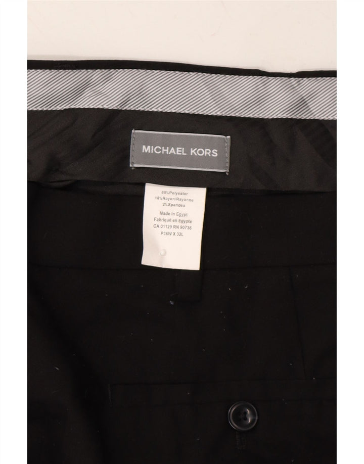MICHAEL KORS Mens Slim Suit Trousers W36 L32 Black Polyester Vintage Michael Kors and Second-Hand Michael Kors from Messina Hembry 
