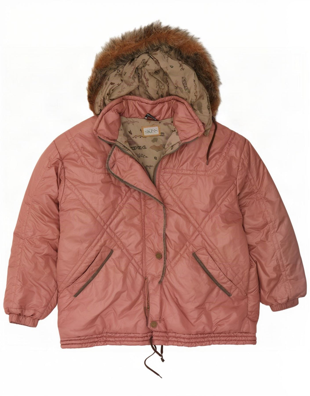 Giacca da sci oversize con cappuccio da donna Skiss EU 44 XL poliestere rosa