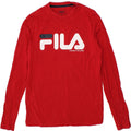 FILA Mens Graphic Top Long Sleeve Small Red Cotton Vintage Fila and Second-Hand Fila from Messina Hembry 