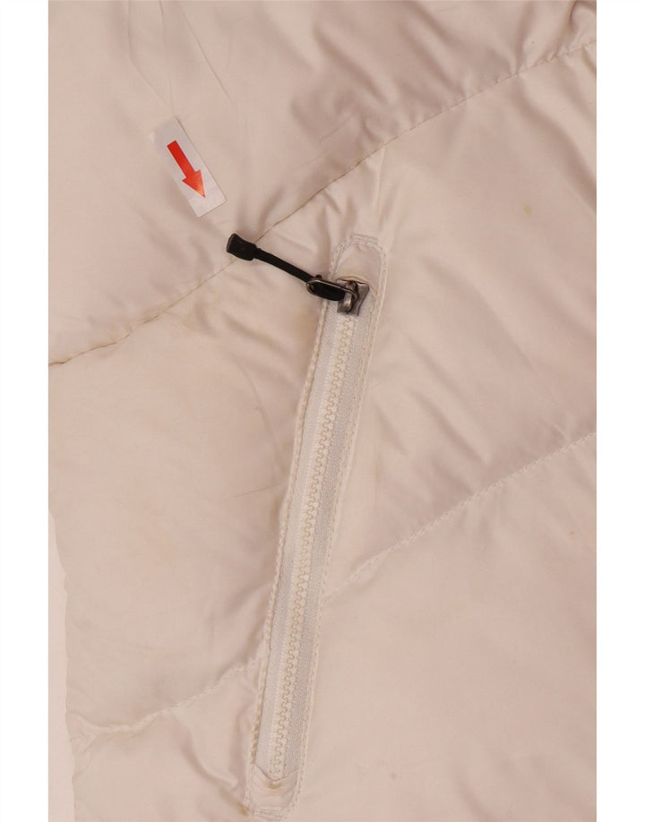 Gilet imbottito con cappuccio da donna Nike UK 12/14 poliestere bianco medio