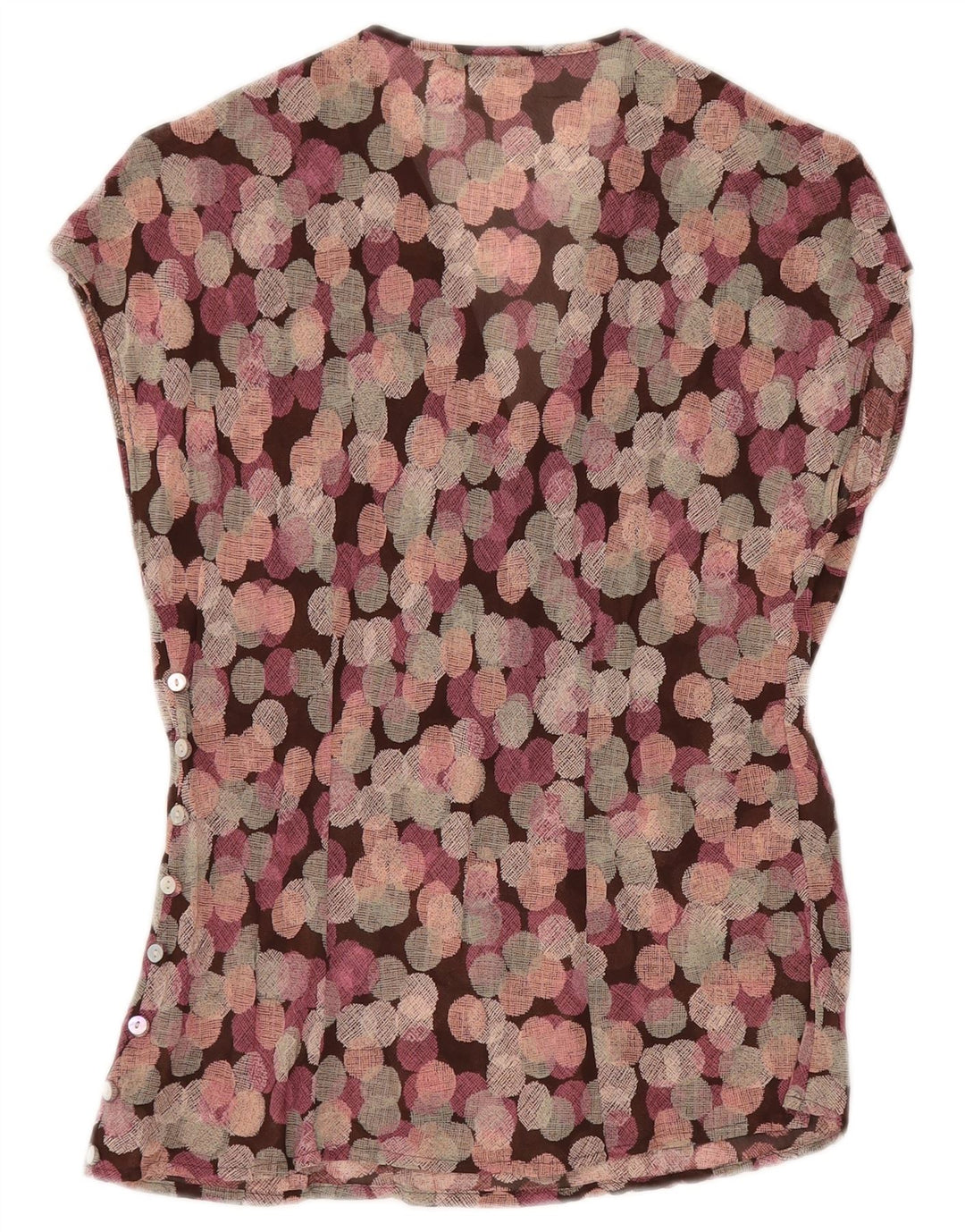 MARKS & SPENCER Camicetta senza maniche da donna UK 12 Viola medio geometrico