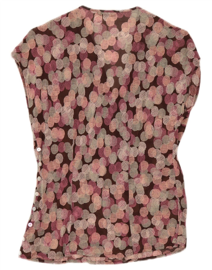 MARKS & SPENCER Camicetta senza maniche da donna UK 12 Viola medio geometrico