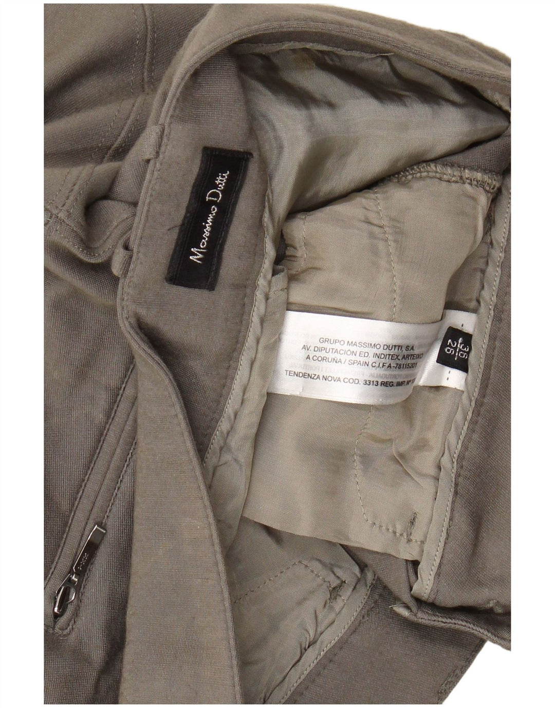 MASSIMO DUTTI Pantaloni casual skinny da donna EU 36 XS W26 L29 Khaki Modal