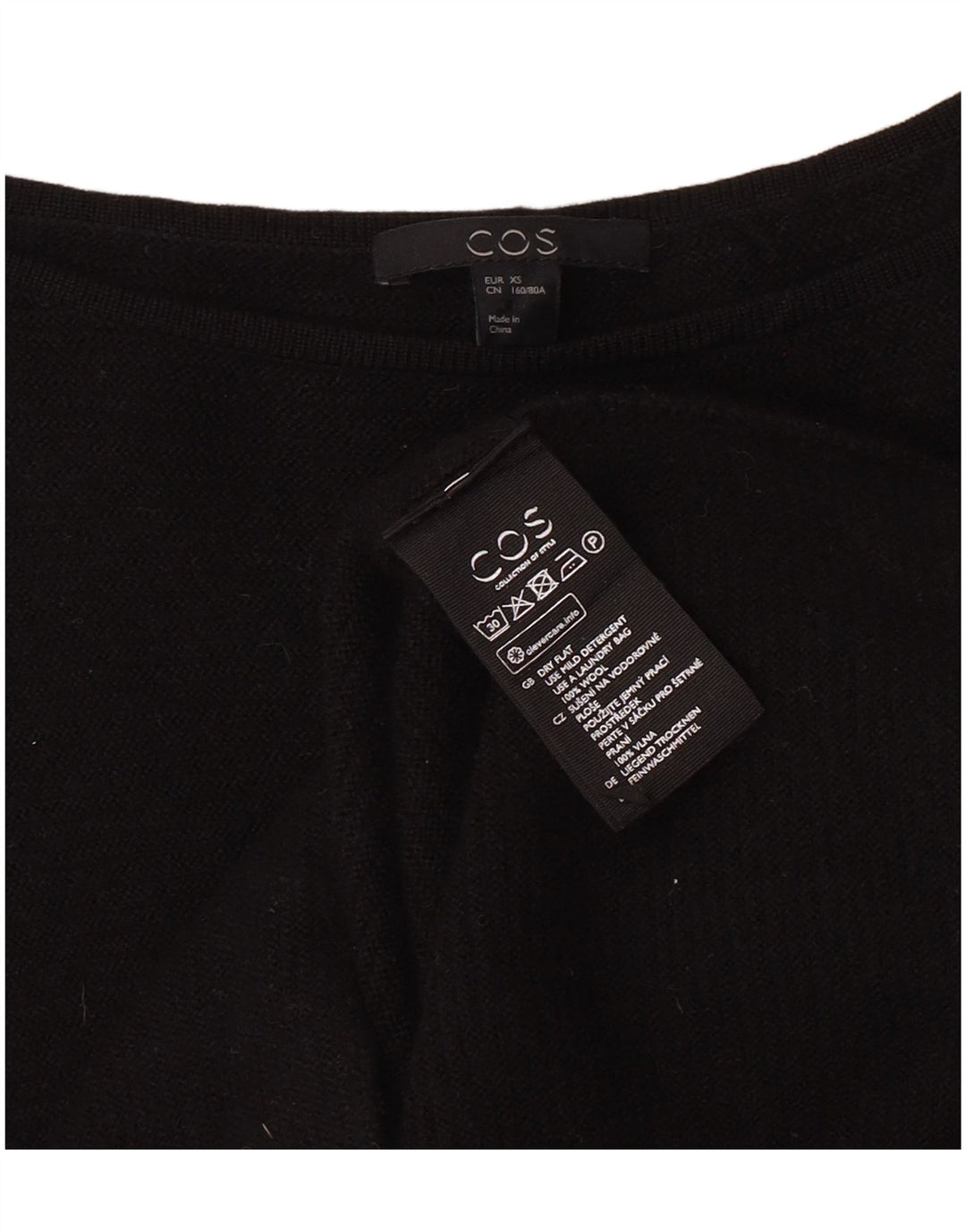 Cos Womens Jumper Dress UK 6 XS Black Wool