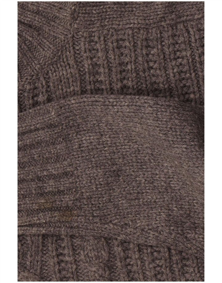 Maglione da uomo Marks & Spencer con bottone autografo e collo grande grigio