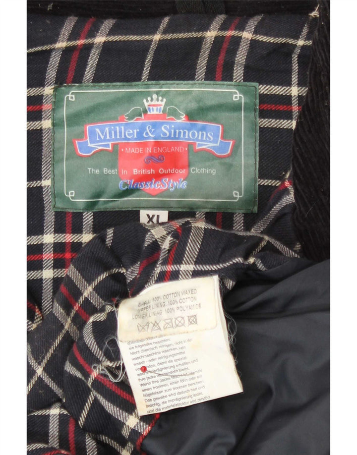 Giacca da uomo in cotone cerato Miller & Simons UK 42 XL nera