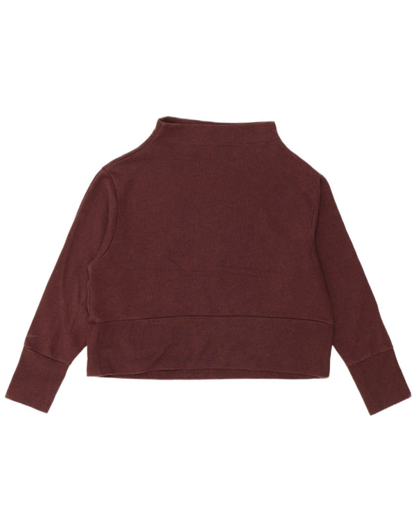 Felpa corta da donna Nike Dri Fit Crop Jumper UK 14 poliestere bordeaux medio