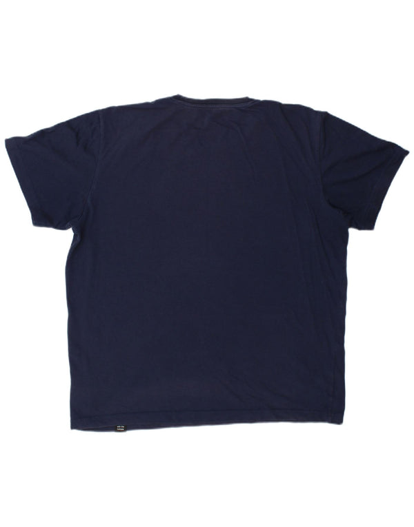 Adidas Uomo Climalite Graphic T-shirt Top Large Blu Navy in cotone