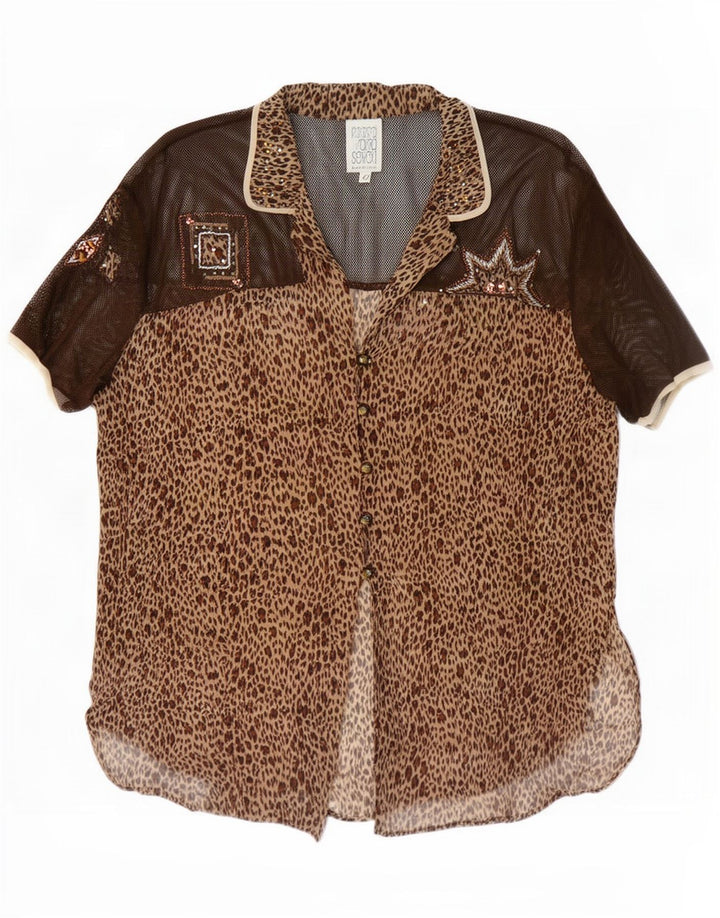 Camicia a maniche corte da donna Maria Grazia Severi IT 42 Marrone medio