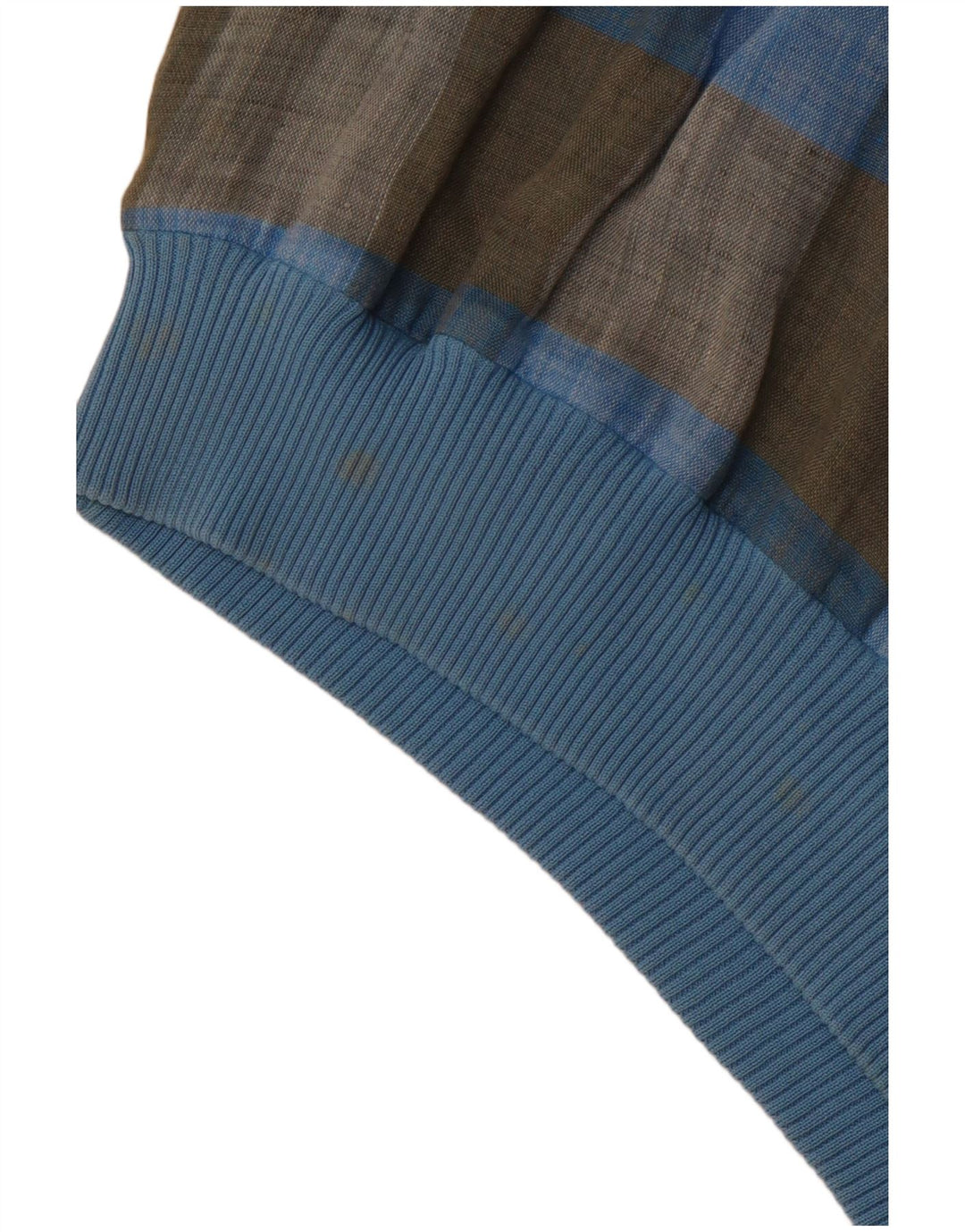 Camicia pullover a maniche corte da uomo VINTAGE IT 48 Lino a quadri blu medio