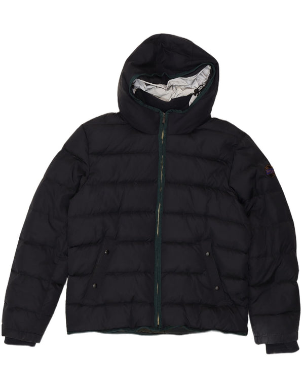 Giacca imbottita con cappuccio da uomo Scotch & Soda UK 42 XL poliestere blu navy