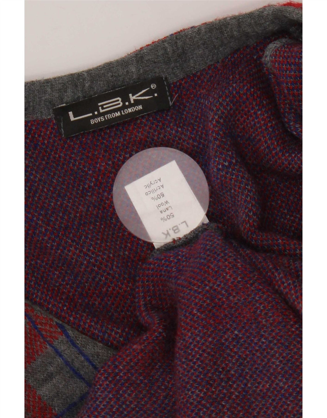 Maglione cardigan senza maniche vintage da uomo piccolo in lana a quadri grigi