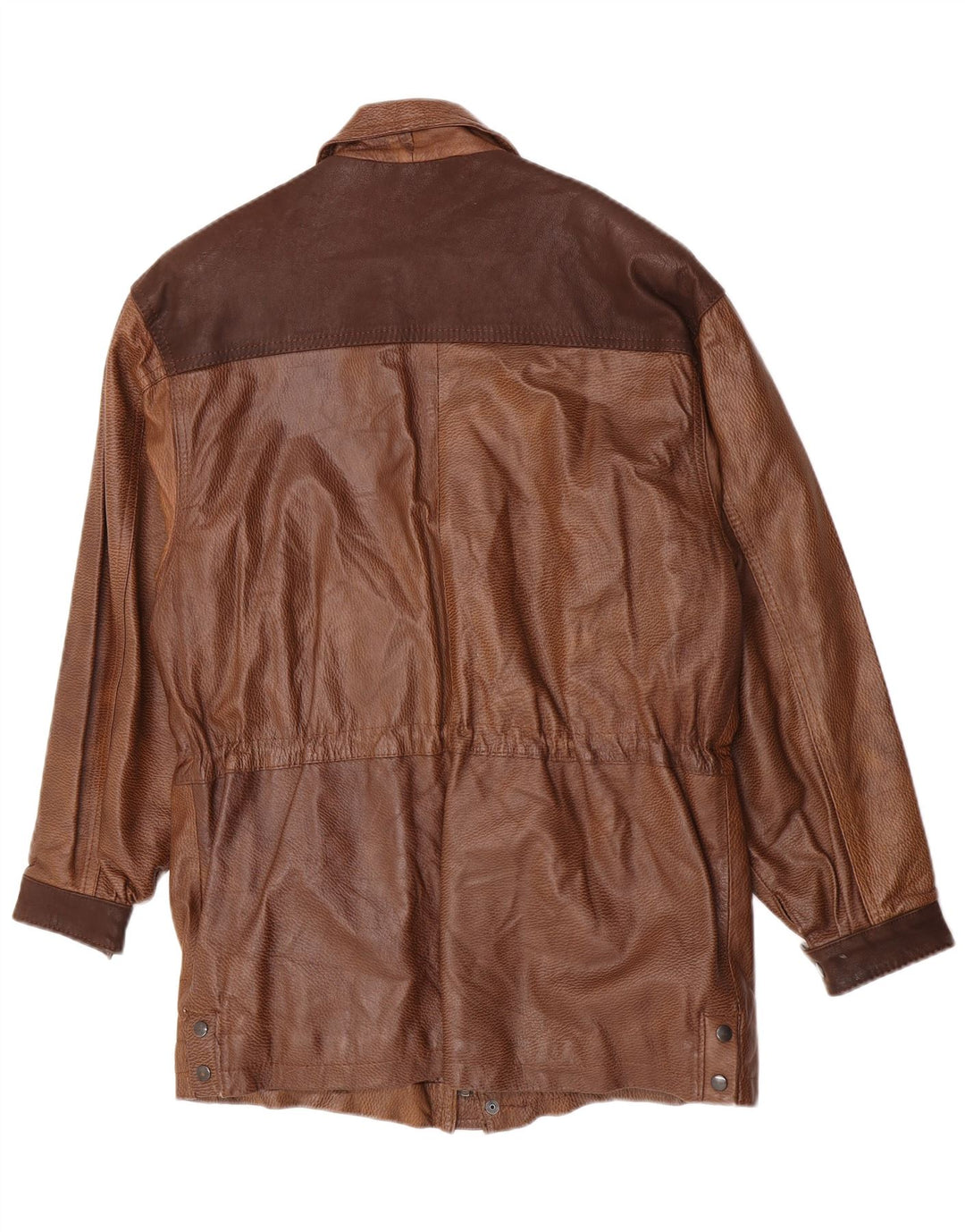 Cappotto in pelle vintage da uomo UK 40 grande marrone