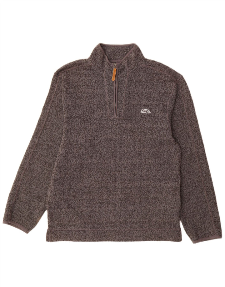 Felpa da uomo con collo con zip Weird Fish, poliestere grigio medio