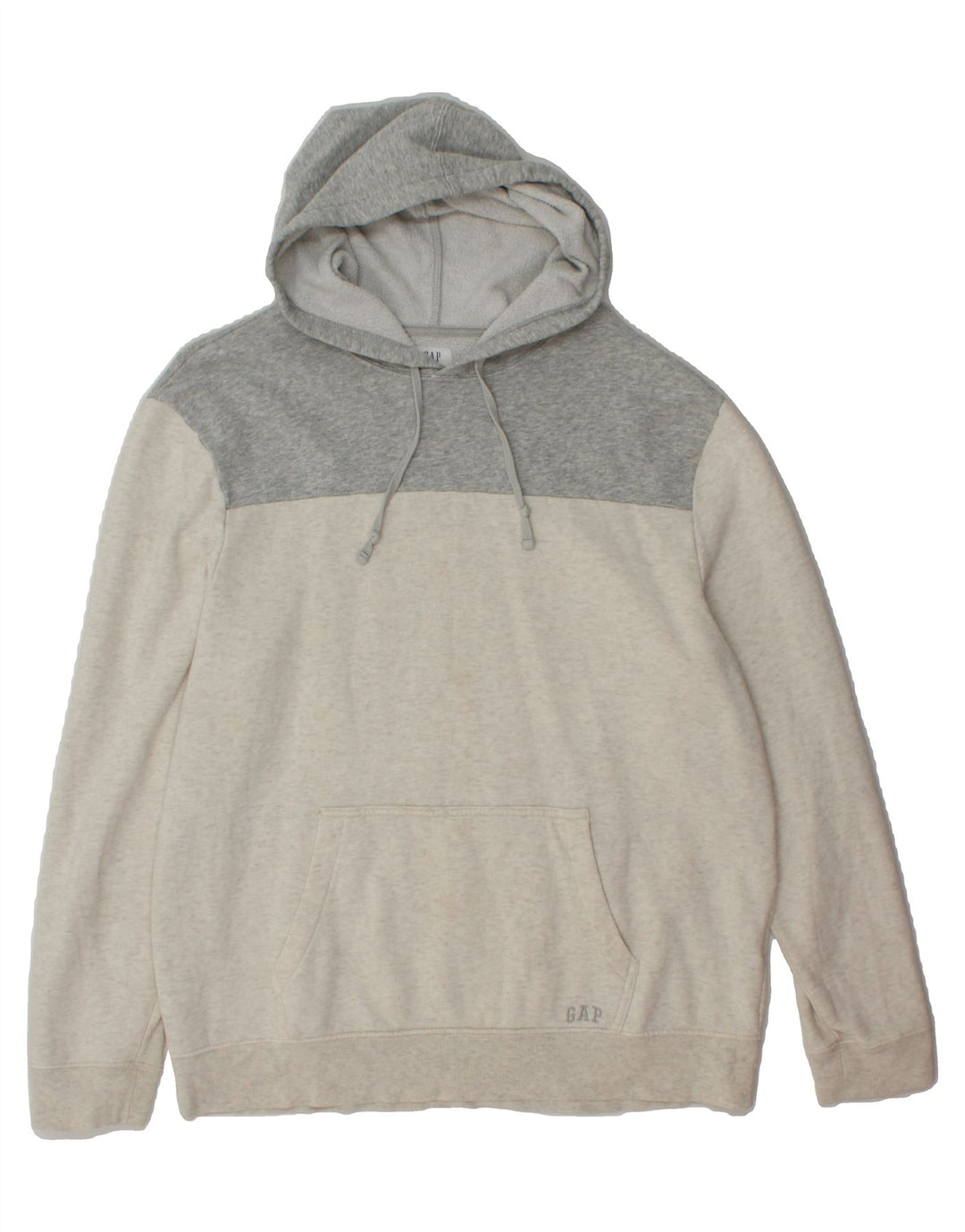 GAP Mens Hoodie Jumper Large Grey Colourblock Cotton Vintage Gap and Second-Hand Gap from Messina Hembry 