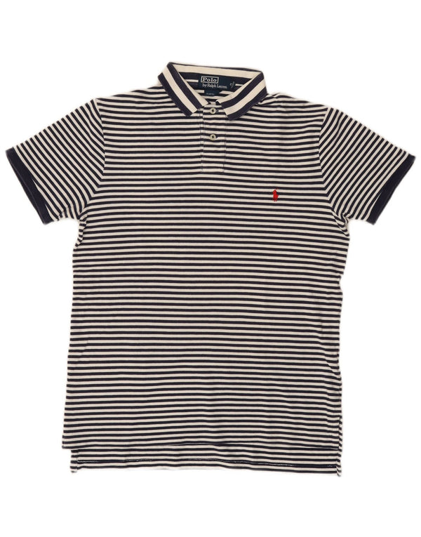 Polo Ralph Lauren Camicia da uomo su misura in cotone a righe blu navy medio