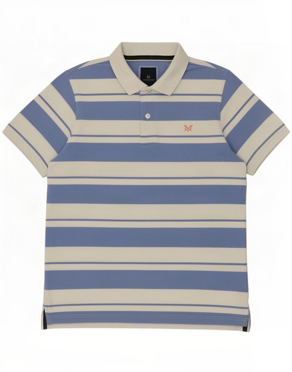 Crew Clothing Polo da uomo in cotone a righe grandi blu