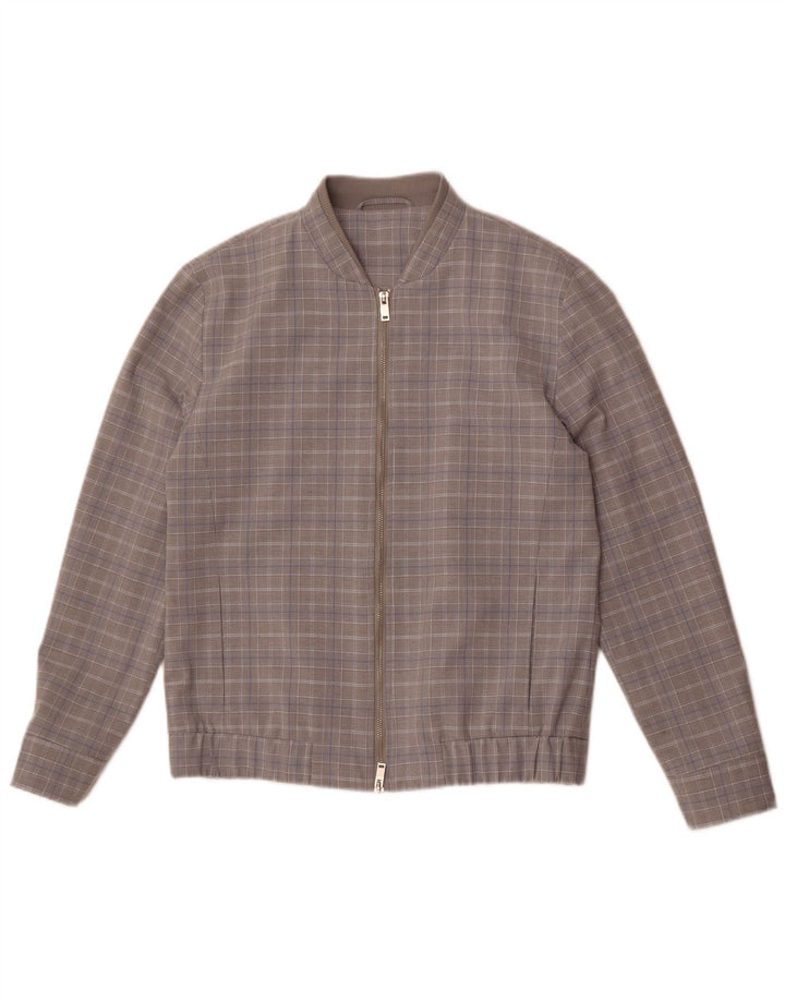Giubbotto bomber da uomo Primark UK 38 Poliestere a quadri grigio medio
