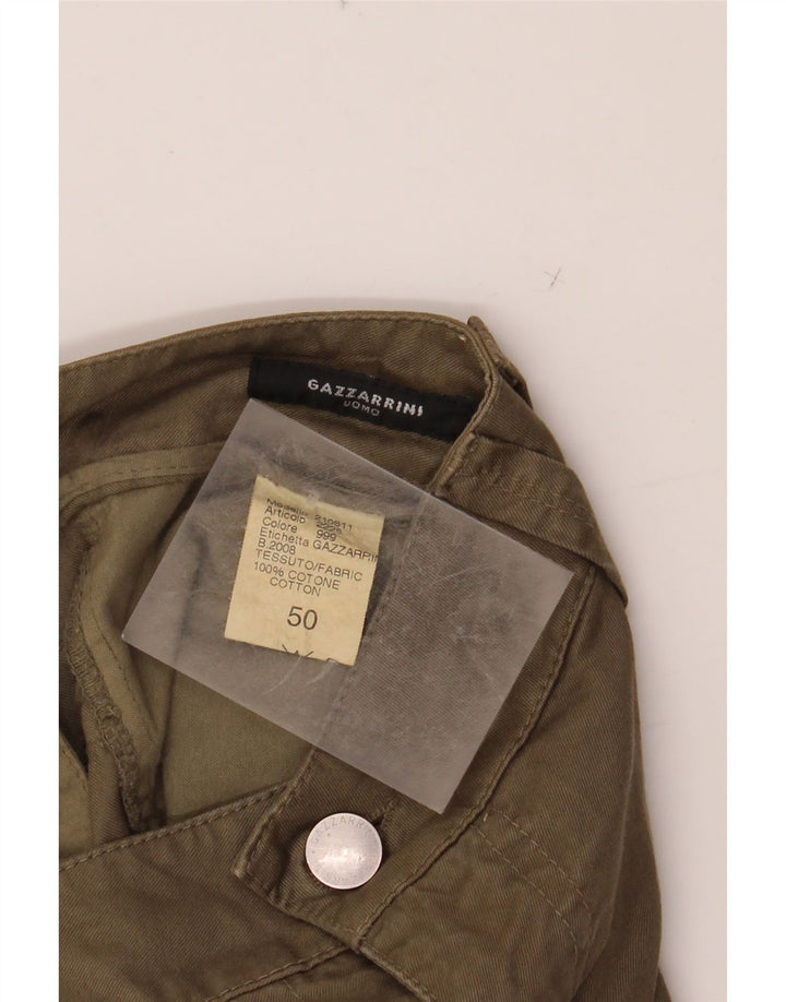 GAZZARRINI Bermuda cargo da uomo IT 50 Large W38 cotone kaki