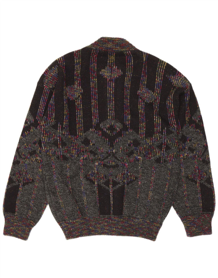 Maglione Cardigan Uomo Tris Line IT 50 Lana geometrica multicolore medio