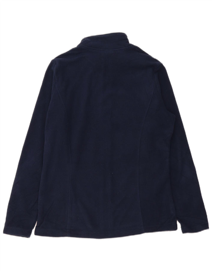 MARKS & SPENCER Giacca in pile da donna UK 12 Medio Blu Navy Poliestere