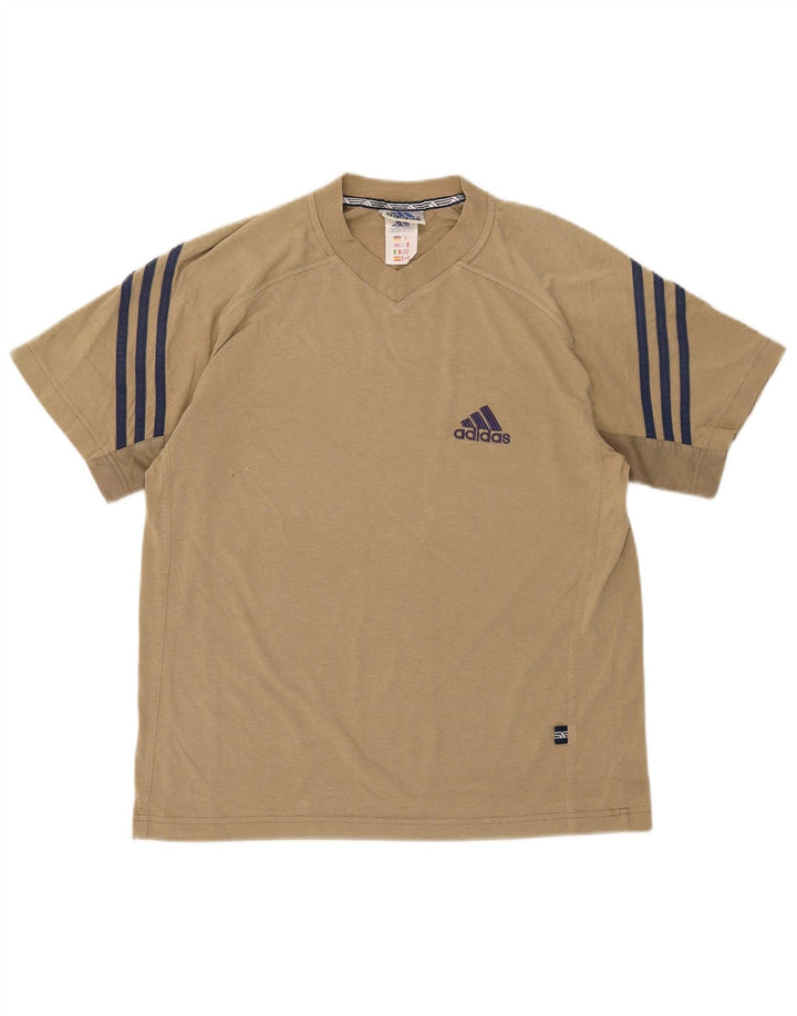 T-shirt da uomo Adidas Top in cotone kaki medio