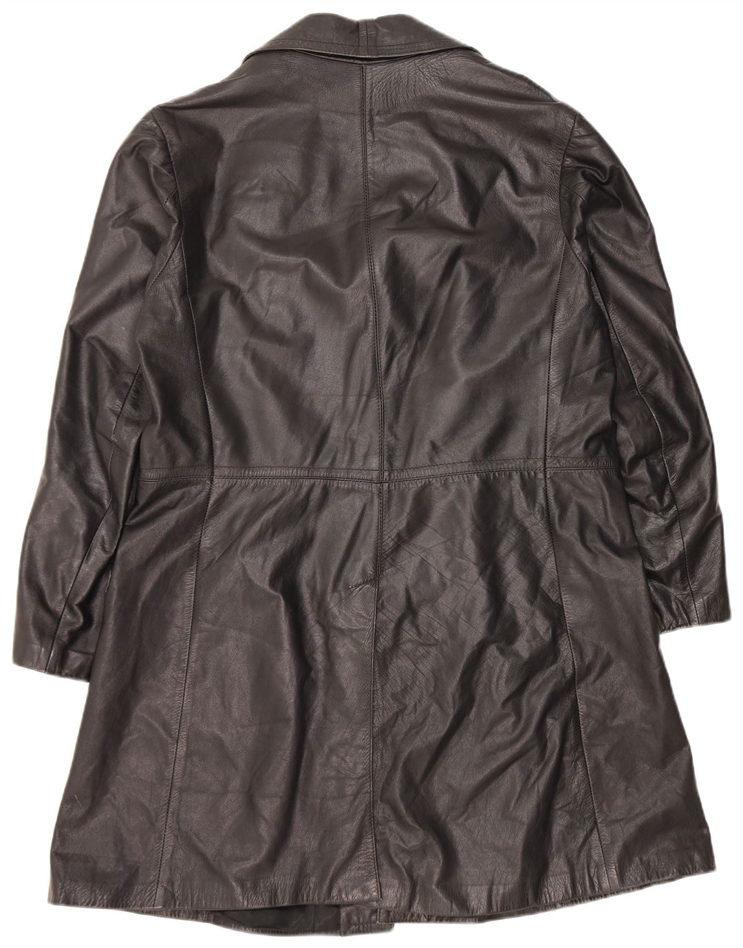 Cappotto in pelle vintage da uomo UK 40 grande in pelle nera