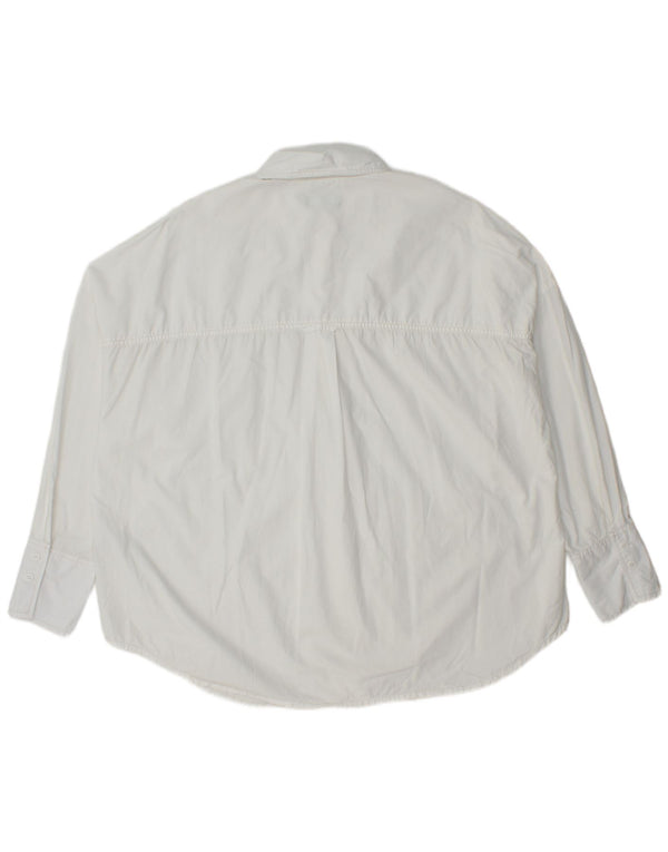 Camicia oversize da donna Benetton UK 10 piccola in cotone bianco
