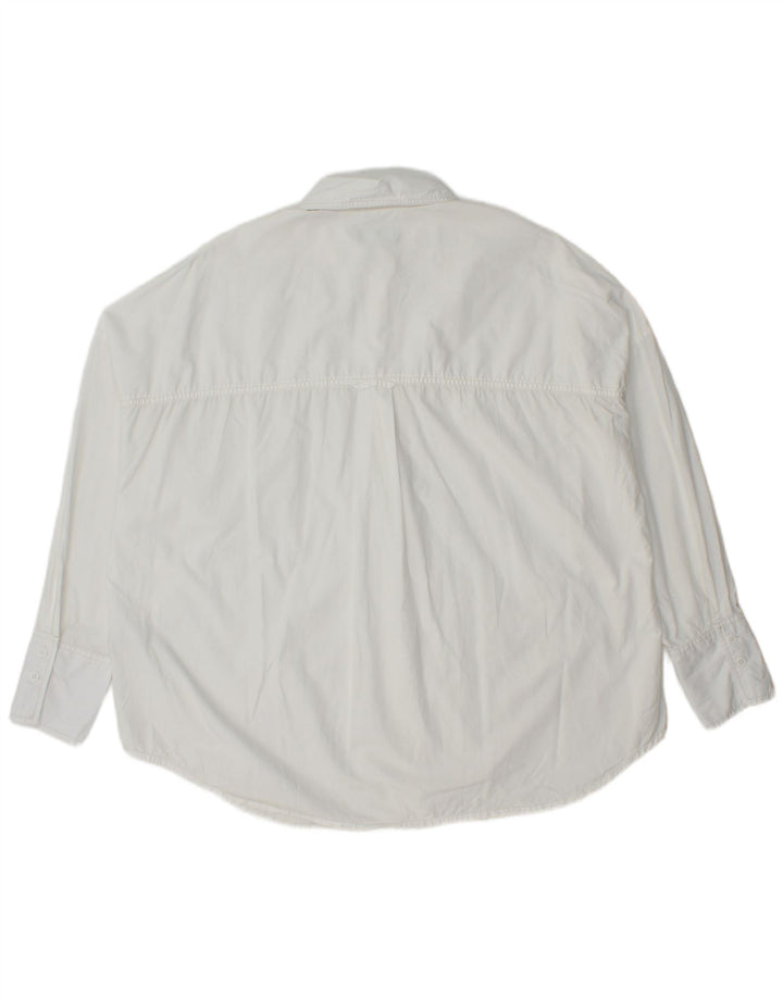 Camicia oversize da donna Benetton UK 10 piccola in cotone bianco