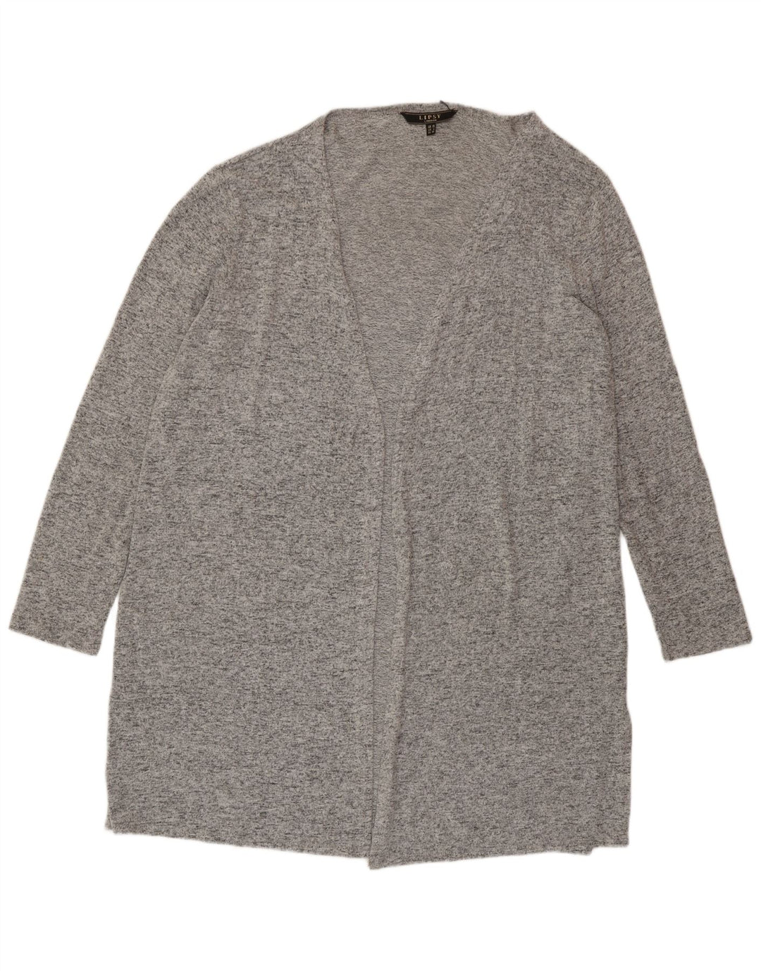 Maglione cardigan lungo oversize da donna Lipsy UK 10 piccolo grigio chiazzato