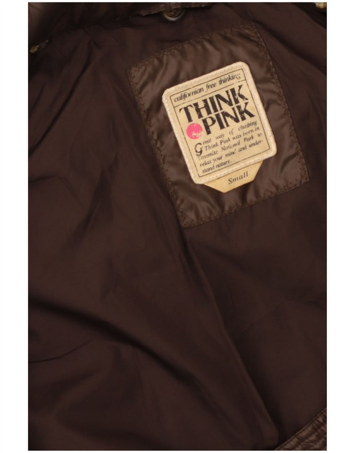 Cappotto imbottito con cappuccio da donna Think Pink UK 10 piccolo marrone