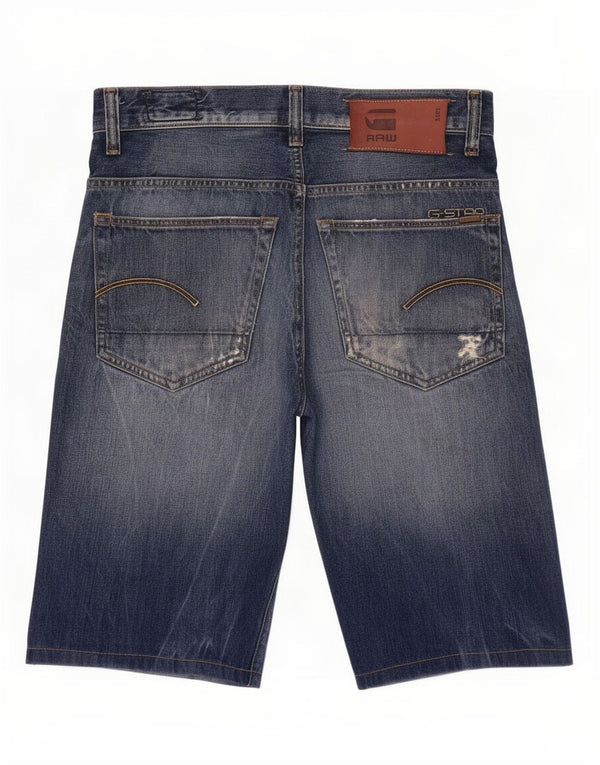 Pantaloncini di jeans invecchiati G-Star 3301 da uomo W28 piccolo cotone blu