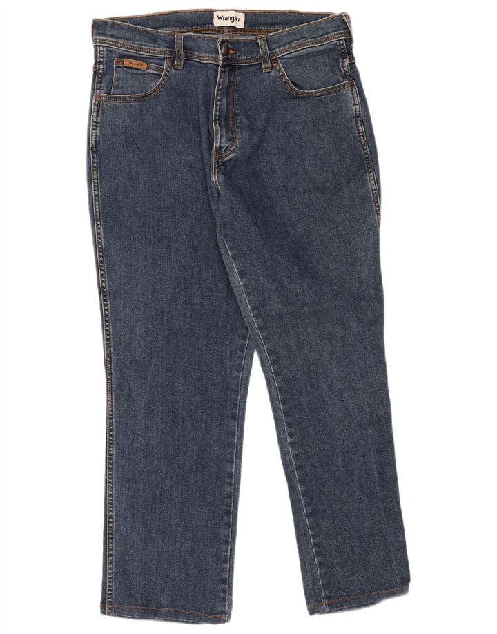 Jeans dritti da uomo Wrangler Texas W34 L27 cotone blu