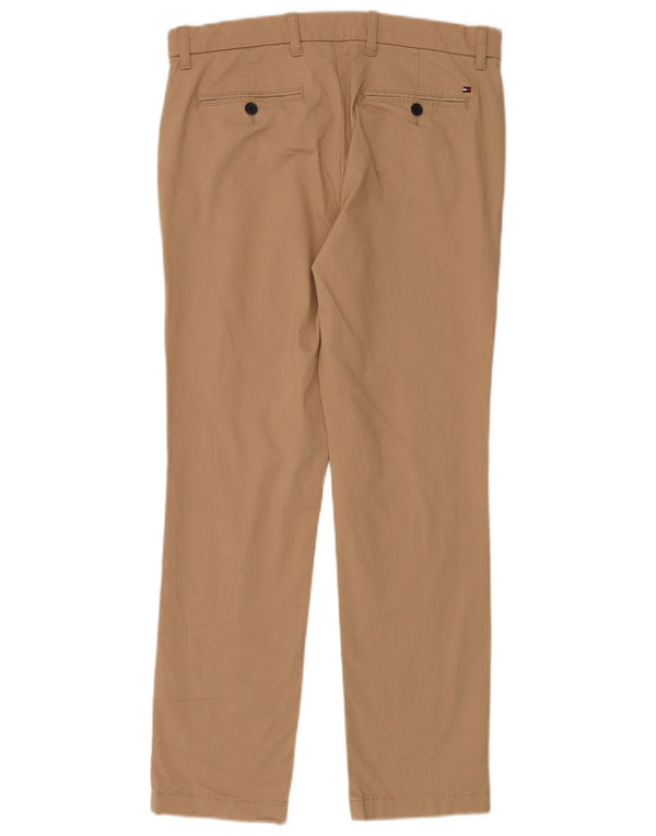TOMMY HILFIGER Pantaloni chino slim fit da uomo W32 L30 in cotone beige