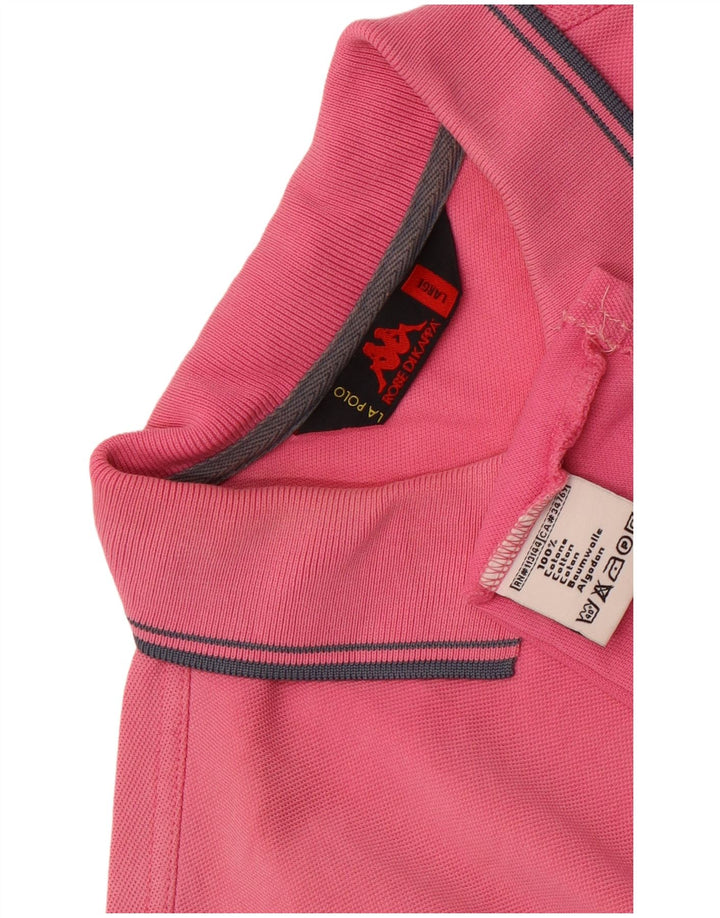 Polo Kappa Uomo Large Rosa In Cotone