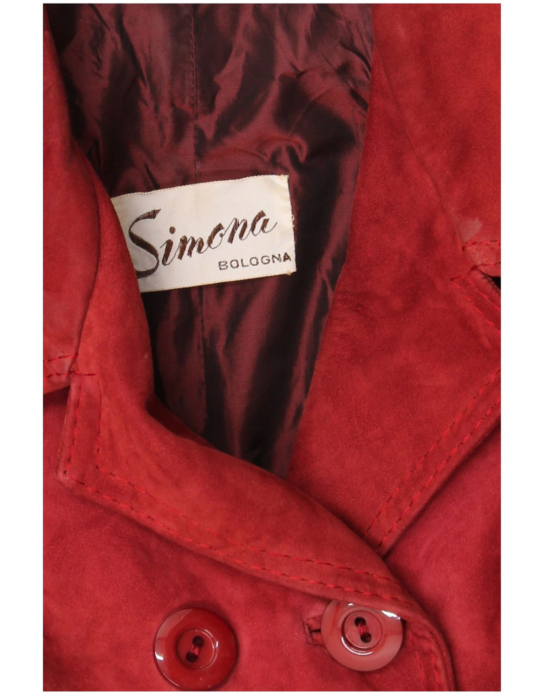 Soprabito in pelle scamosciata da donna Simona UK 10 piccolo rosso