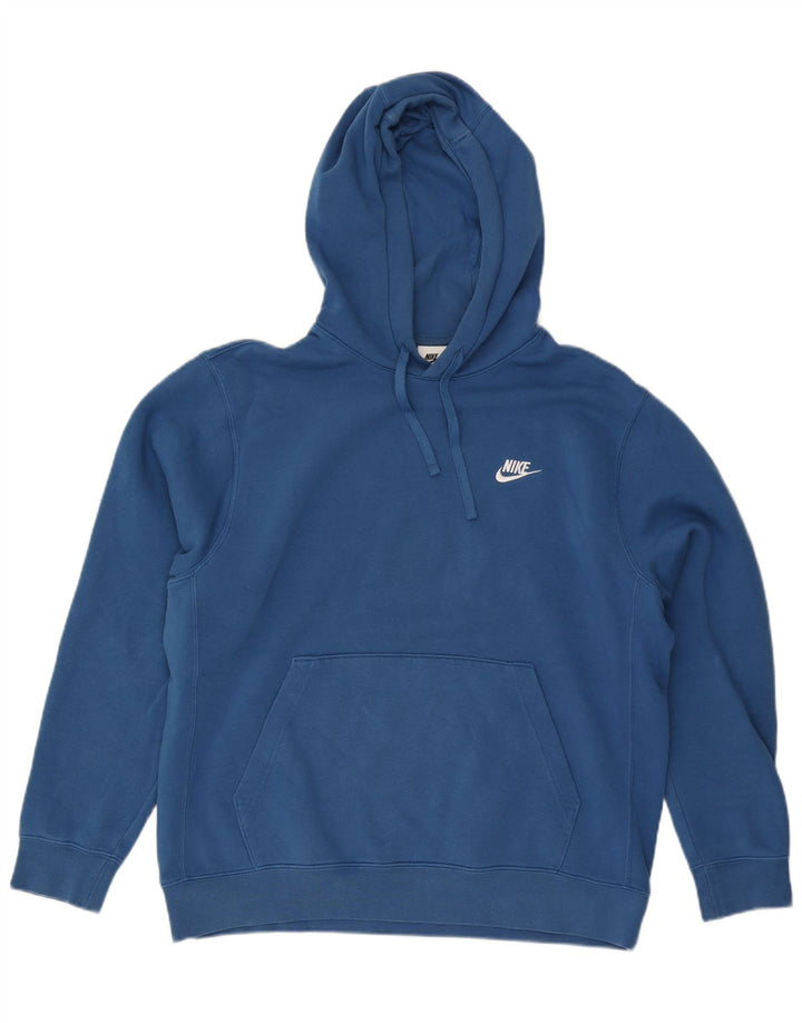 Felpa con cappuccio da uomo Nike Large in cotone blu
