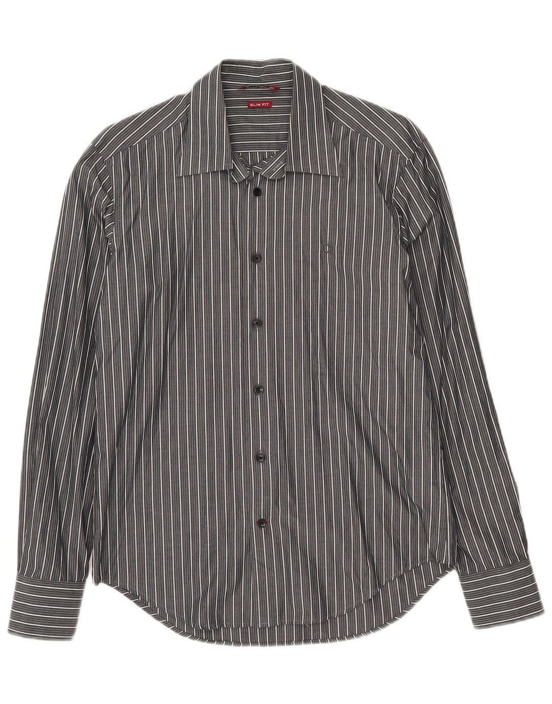 Camicia Carrera da uomo slim fit in cotone a righe grigio medio