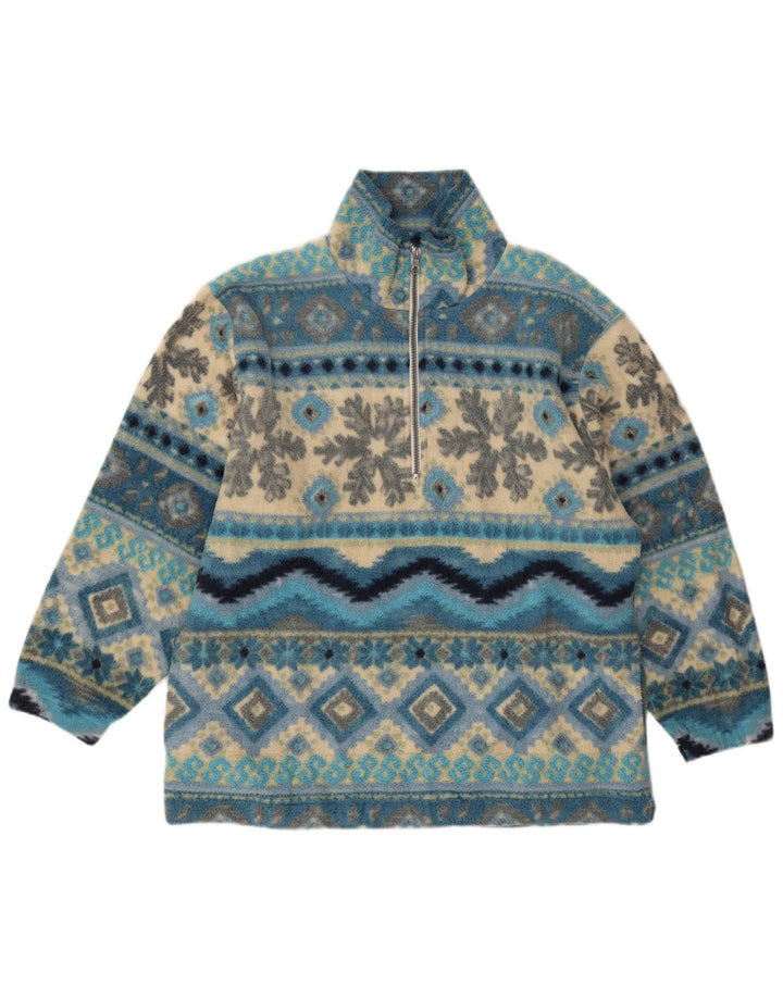 Maglione in pile oversize da donna F.LLI Campagnolo UK 10 Small Blue Fair Isle
