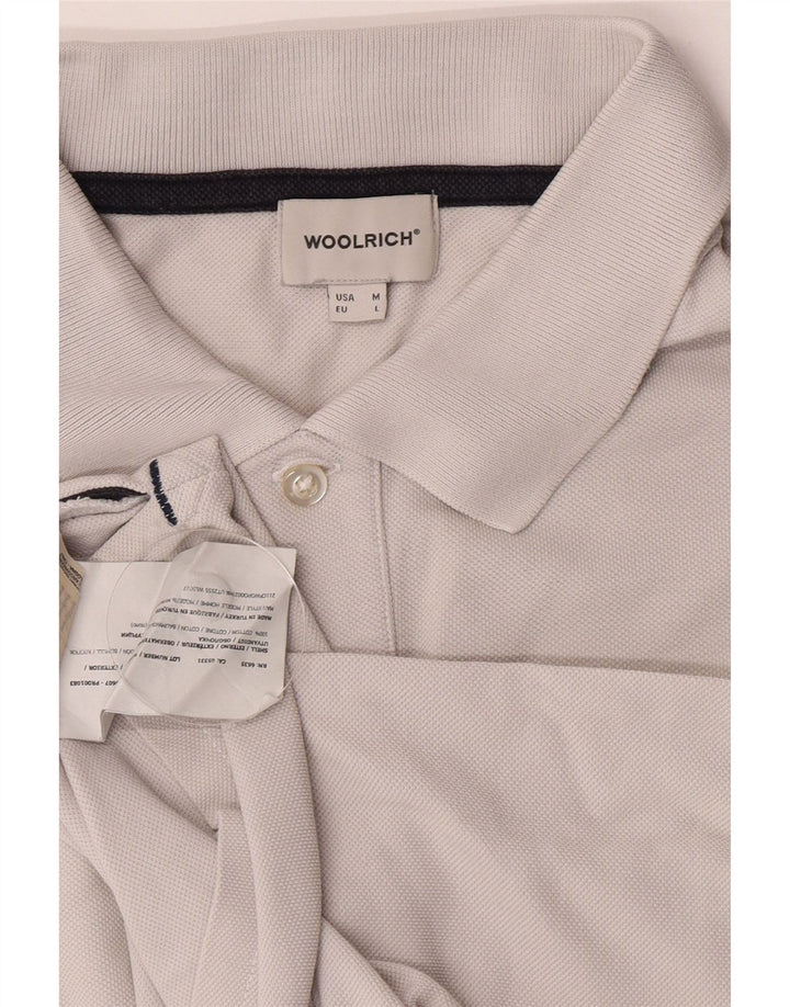 Polo da uomo Woolrich Large in cotone grigio