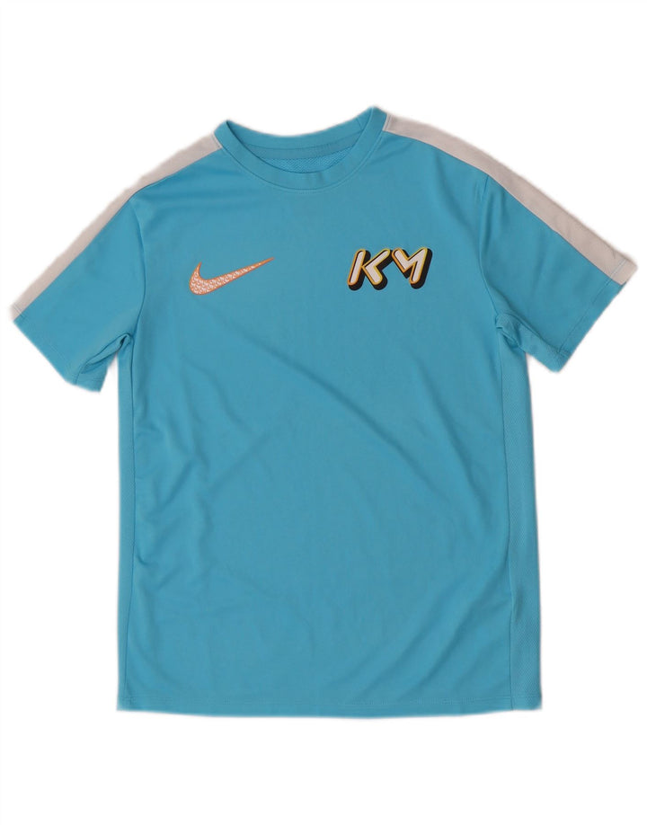 T-shirt grafica da ragazzo Nike Top 12-13 anni Large Blu Colourblock in poliestere
