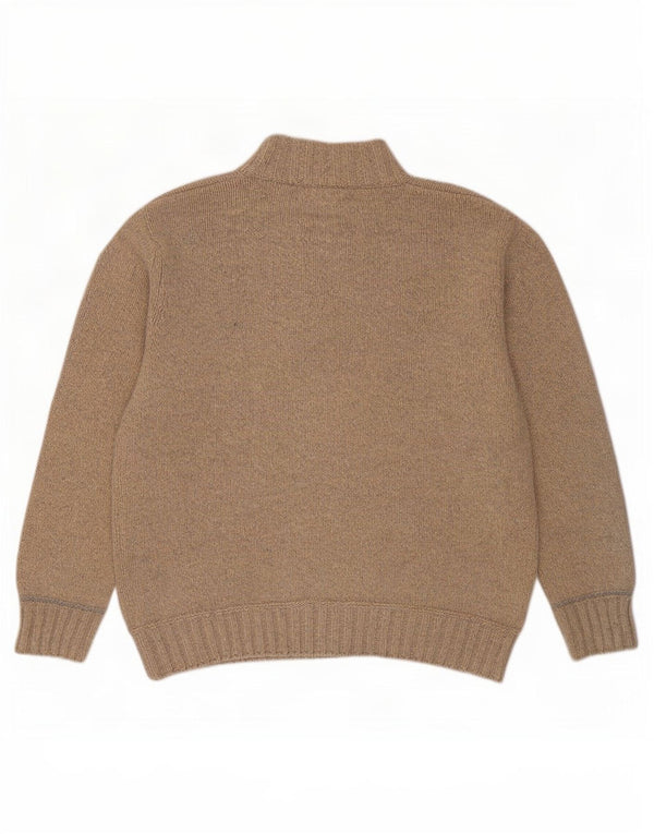 Murphy & Nye Mens Zip Neck Jumper Sweater XL Beige Flecked Wool
