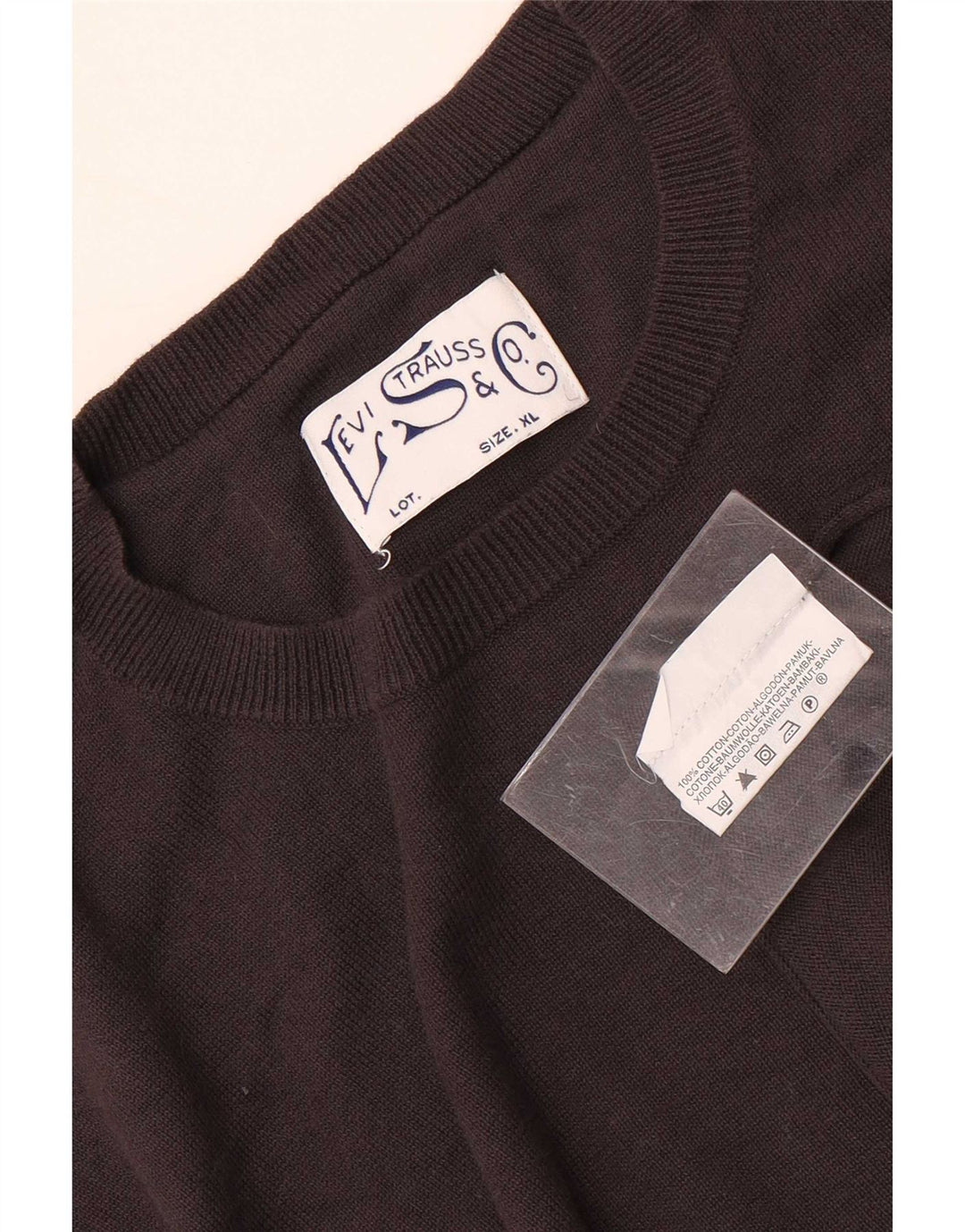 Maglione maglione girocollo da uomo Levi's XL in cotone marrone