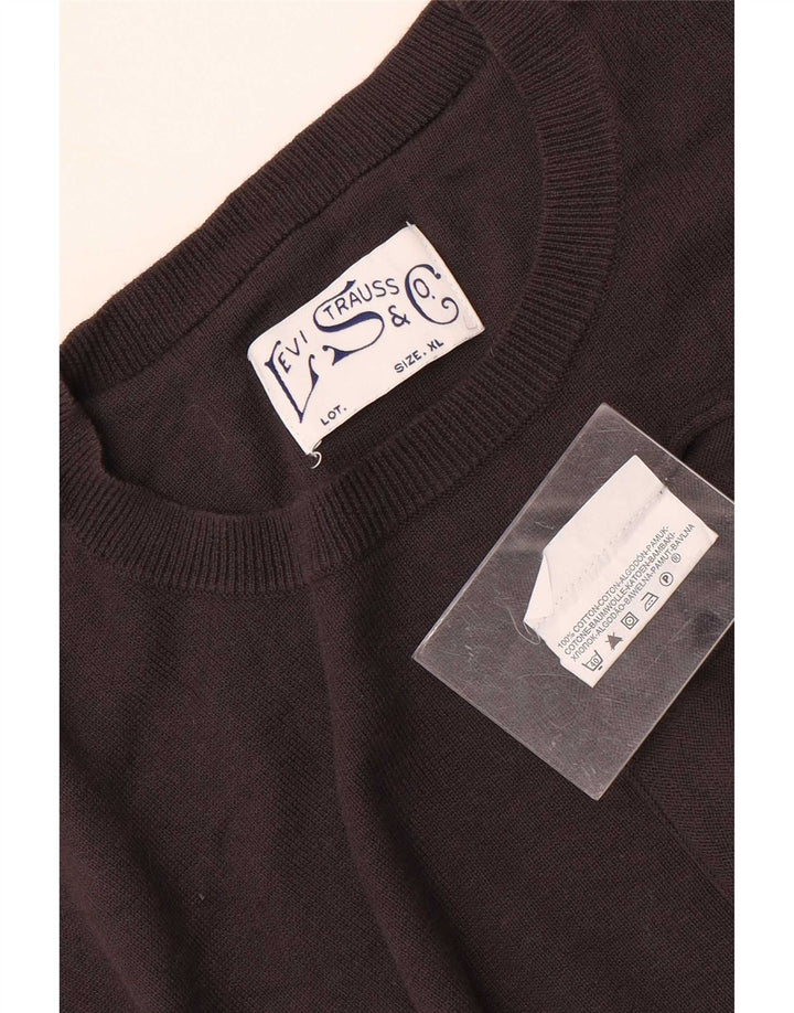 Maglione maglione girocollo da uomo Levi's XL in cotone marrone
